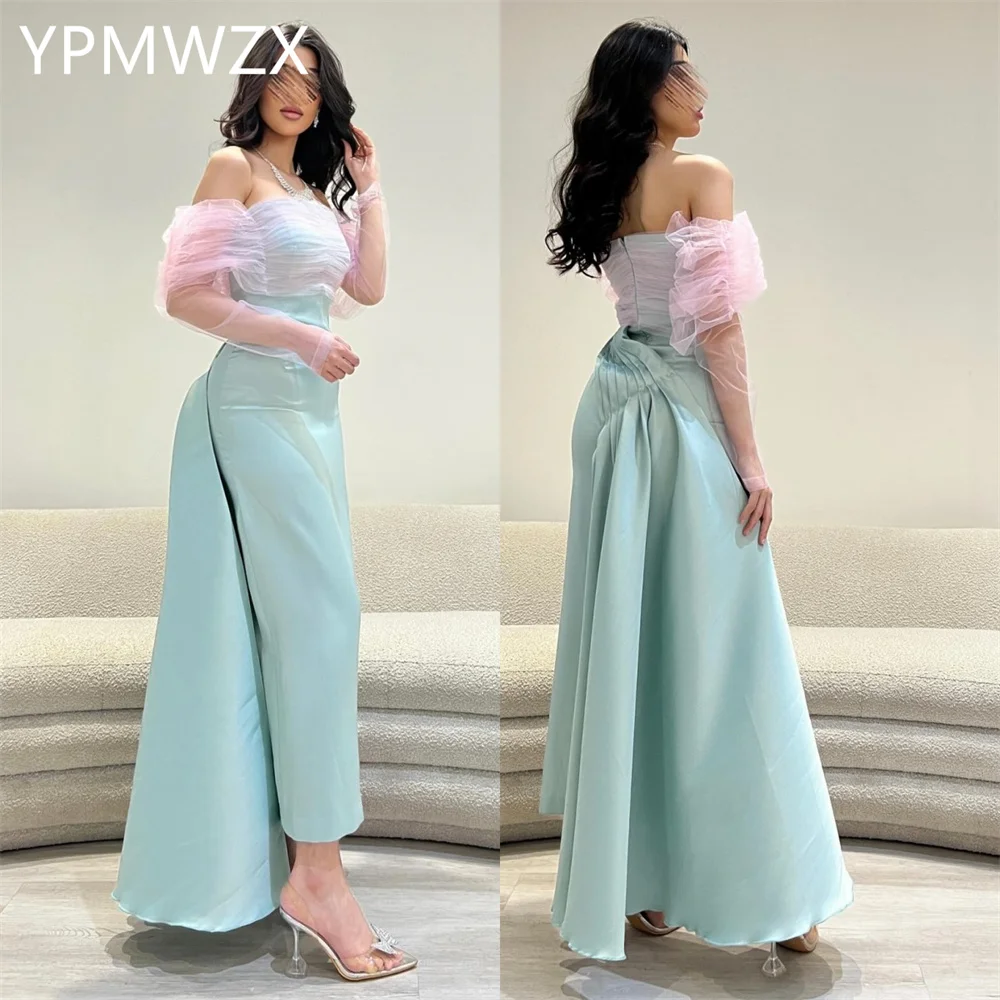 

Customized Evening Dress Formal Party Occasion Prom Gown YPMWZX Off-the-shoulder Column Ankle Length Skirts Vertically Bespoke O