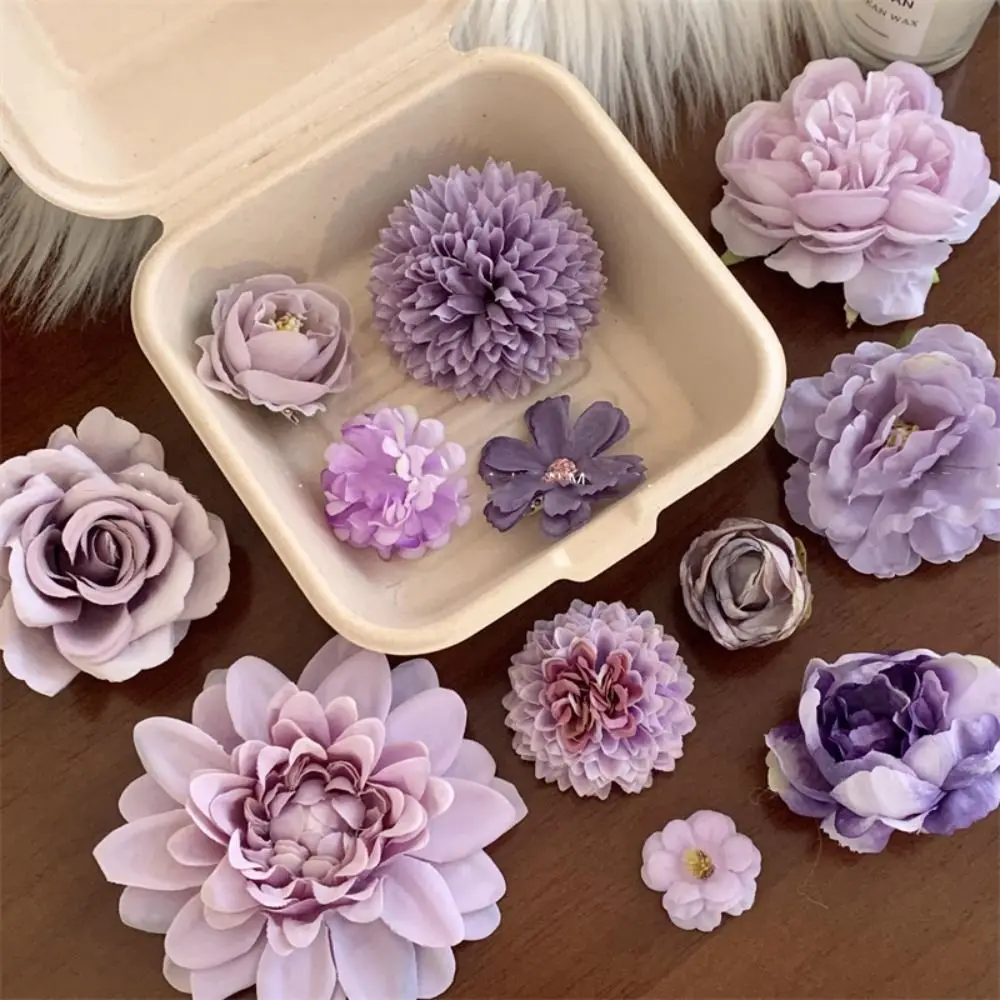 Purple Flower Hair Clip Cute Sweet Hairpin Seaside Vacation Beach Photography Headwear Hair Accessories