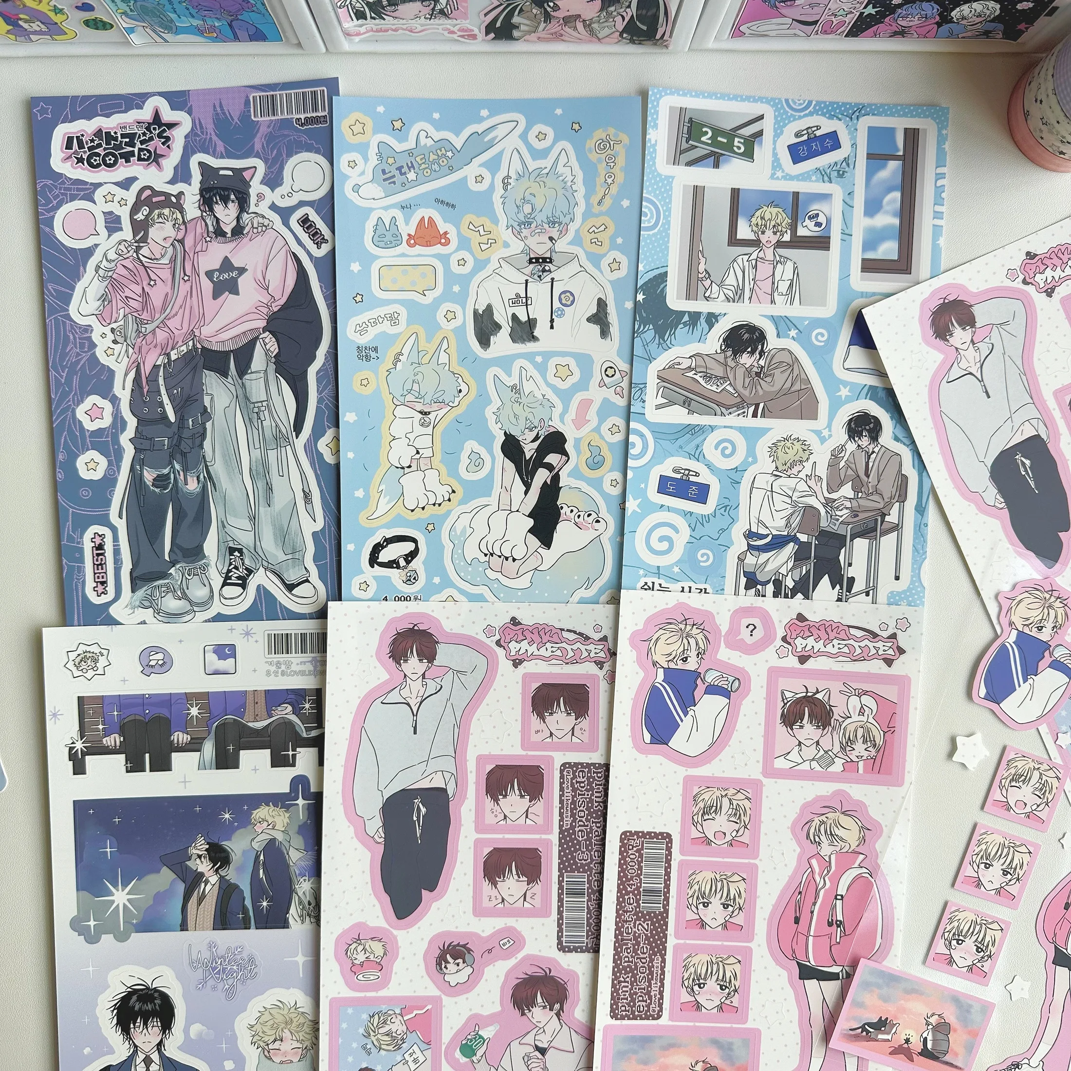 1/6PCS Cute Cartoon Anime Cool Boy Stickers Ipad Phone Case Hand Account Diary Notebook Scrapbook DIY Decorative Stickers