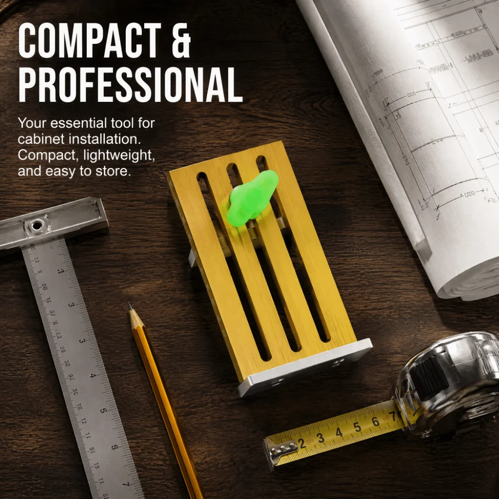Aluminum Alloy Cabinet Door Mounting Jig Adjustable Quick Lifting Cabinet Door Installation Clamp Gap Measuring Ruler