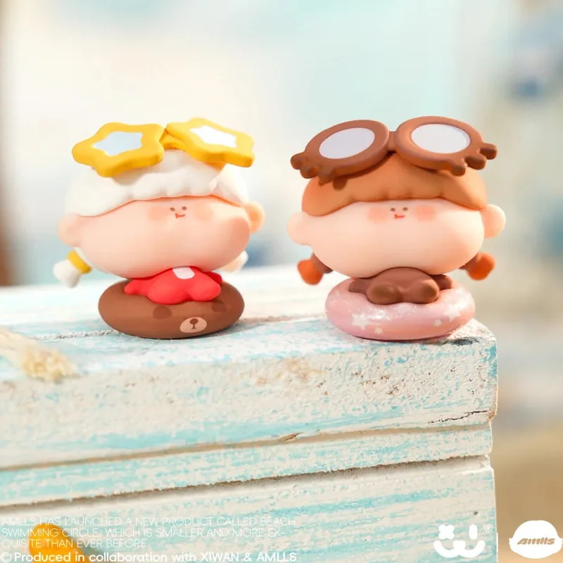 Genuine Amarilliss Beach Inflatable Pool Toy Cute Grain Collectible Figurine Trendy Blind Box Plaything Adorable Gift