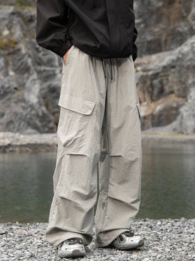 

American Sle Outdoor Hiking Work Pants Loose Wide Leg Paratrooper Casual Trousers Men's Spring 2026 Loose Fit Cargo Pants