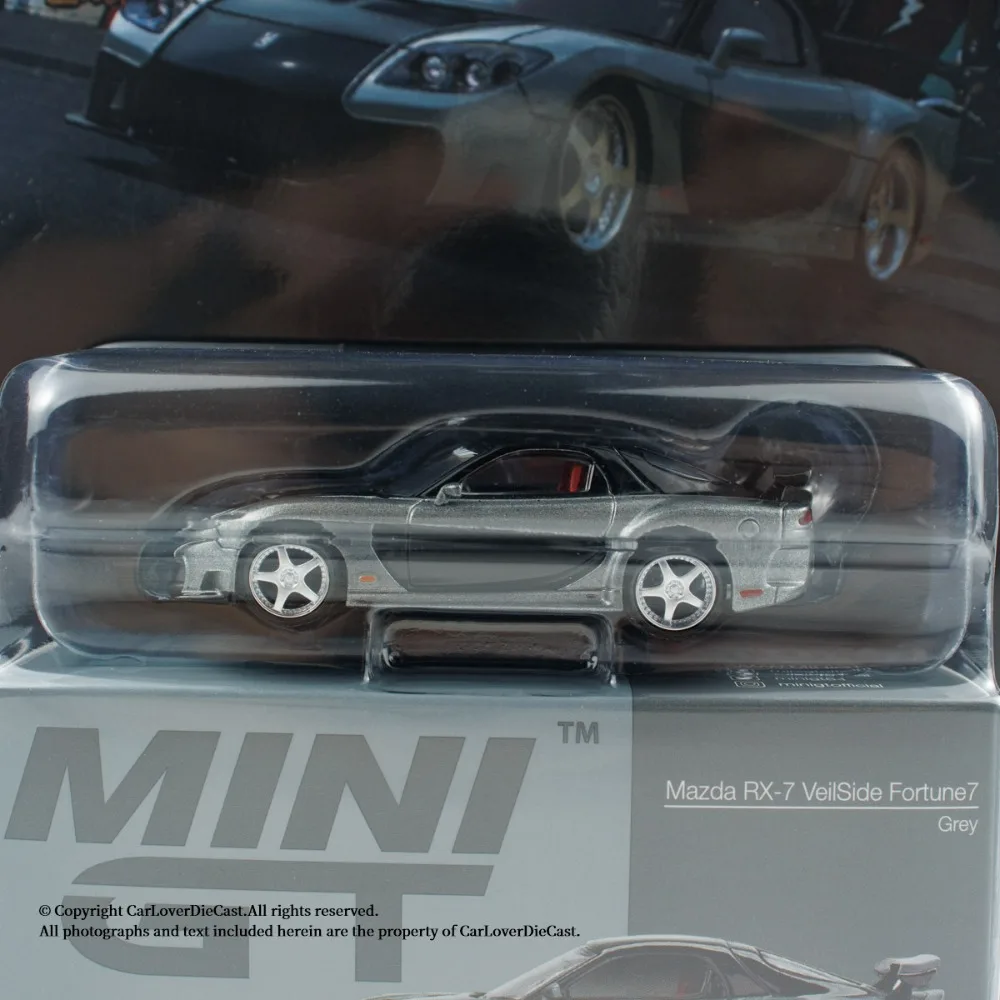 MINIGT 1:64 Mazda RX-7 VeilSide Fortune Grey MGT01057-BL Lega Premium Pressofuso Modello di Veicolo Giocattoli da Collezione Display Pezzo