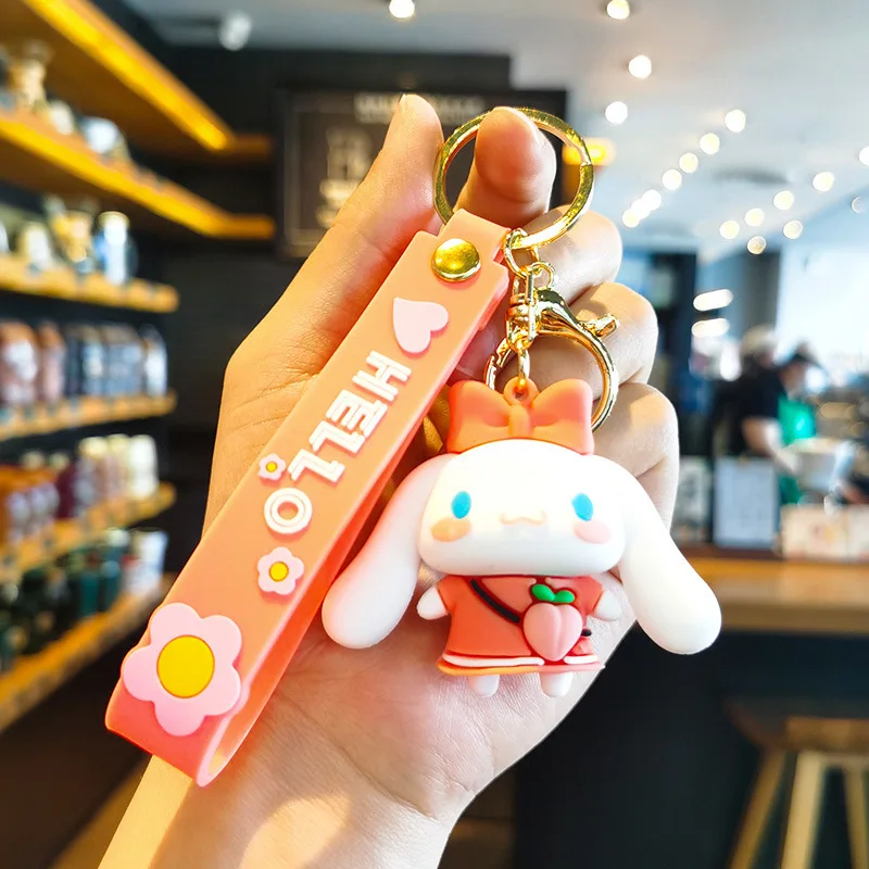 Cartoon Sanrio Hello Kitty Keychain Kawaii Action Anime Figures Kuromi My Melody Pochacco Doll Toys Key Ring Pendant Ornaments