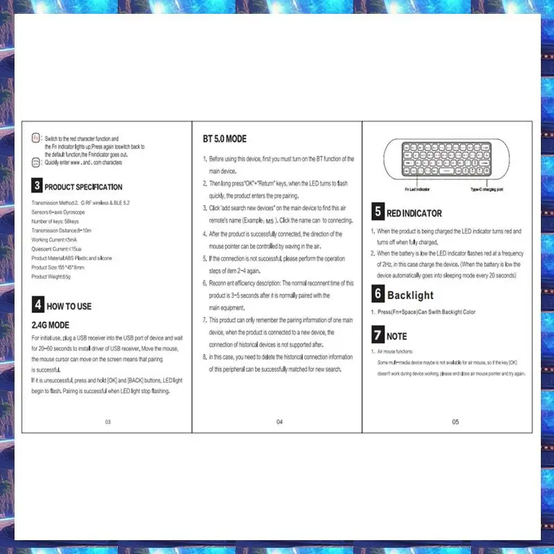 

2025 M5 IR 2.4G Air Mouse Remote Touchpad For Android TV Box PC Mini Wireless Keyboard Flying Mouse(With Color Backlit) Durable,