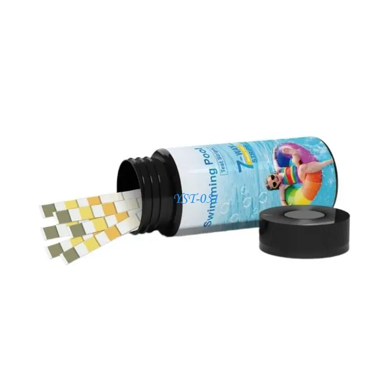 E15A Water Quality Detection 8 in 1 PH Test Strips Water Hardness Total Alkalinity Cyanuric Acid Test Strips for Swimming Pool