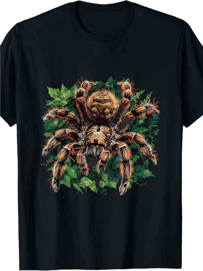 Tarantula Spider Graphic T-Shirt - 220Gsm Cotton Crew Neck Tee - Realistic Tarantula Chiletecas - Soft Breathable Shirt Unisex