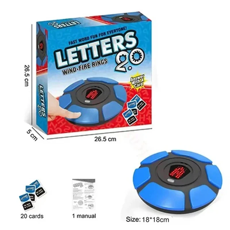 Verbessertes Denken-Wortspiel „Fast-Paced Family Tapple“-Brettspiel „The Quick Thinking Letter Pressing“-Puzzlespiele für Erwachsene Spanisch