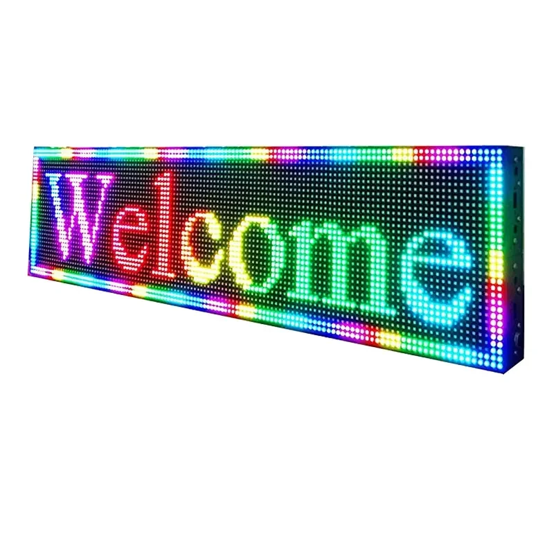 LED Full Color Outdoor P10 Matrix Display 640x160mm 64x16Pixels SMD Light WiFi Control Semi-outdoor Module Panel Billboard Video