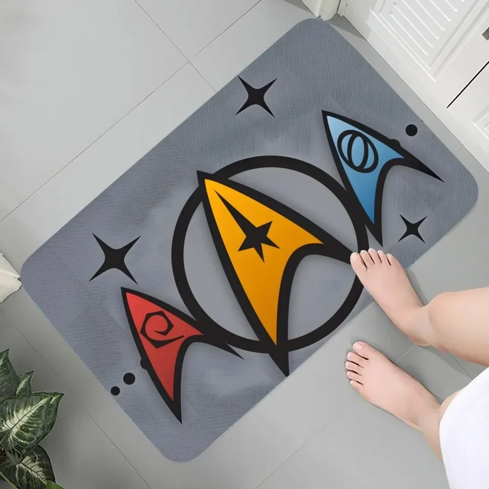 J-Star Treks Floor Mat Graphic Printed Flannel Doormats for Bathroom Kitchen Entrance Carpet Home Decor