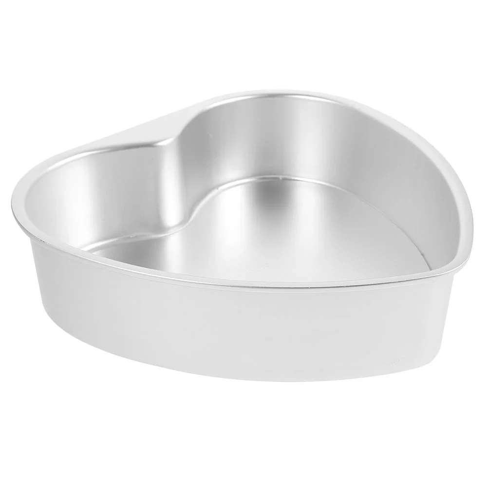 

Bakeware Heart Cake Mold Pan Snack Baking Pans Nonstick Metal Cheese Molds Silver Non-stick