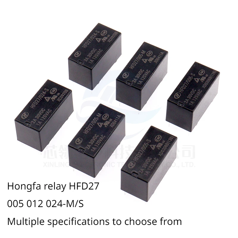 Original Hongfa relay HFD27 005 012 024-M/S 2A 8-pin 5/12/24VDC direct plug-in