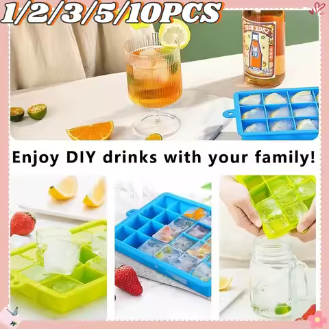 24 Grid Silicone Ice Cube Maker Easy-Release Square Shape Ice Cube Trays Molds Kitchen Bar Pub Wine Ice Blocks Maker Mould Tools
