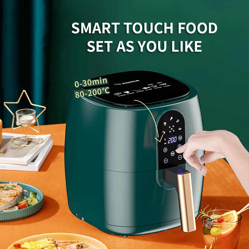 6L Smart Electric Air FryerLarge Capacity Automatic Household Multi 360°Baking LED Touchscreen Deep Fryer Without Oil EU Plug