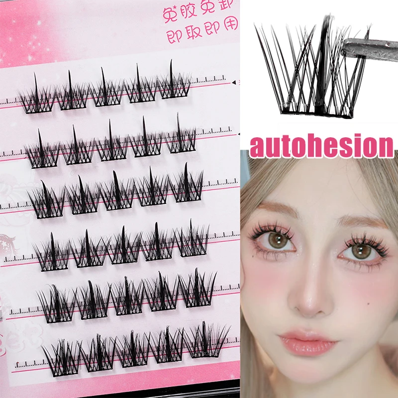 Self-กาวกาวฟรีขนตาปลอมReusable Naturalขนตาปลอมไม่มีการกําจัดDIY Segmented Lash Extensionแต่งหน้าเครื่องมือ