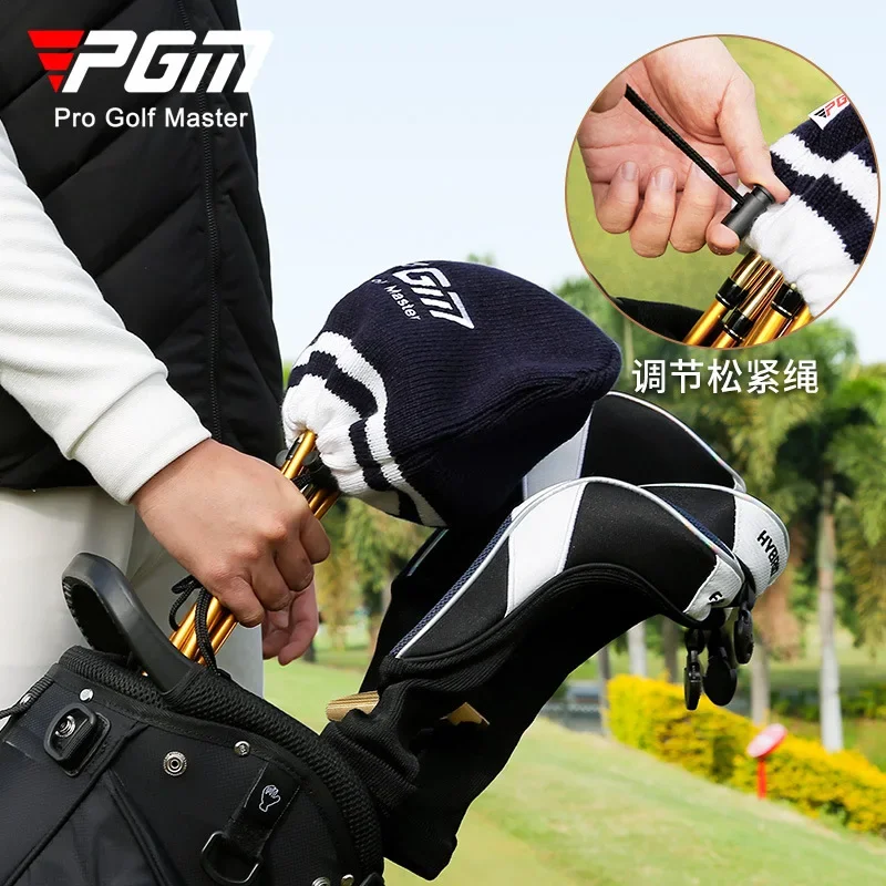 PGM Golf Club Head C over Knitted Iron Rod Set Hat Cover Elastic Rope Tie Neck Ball Embroidered Protective Cover