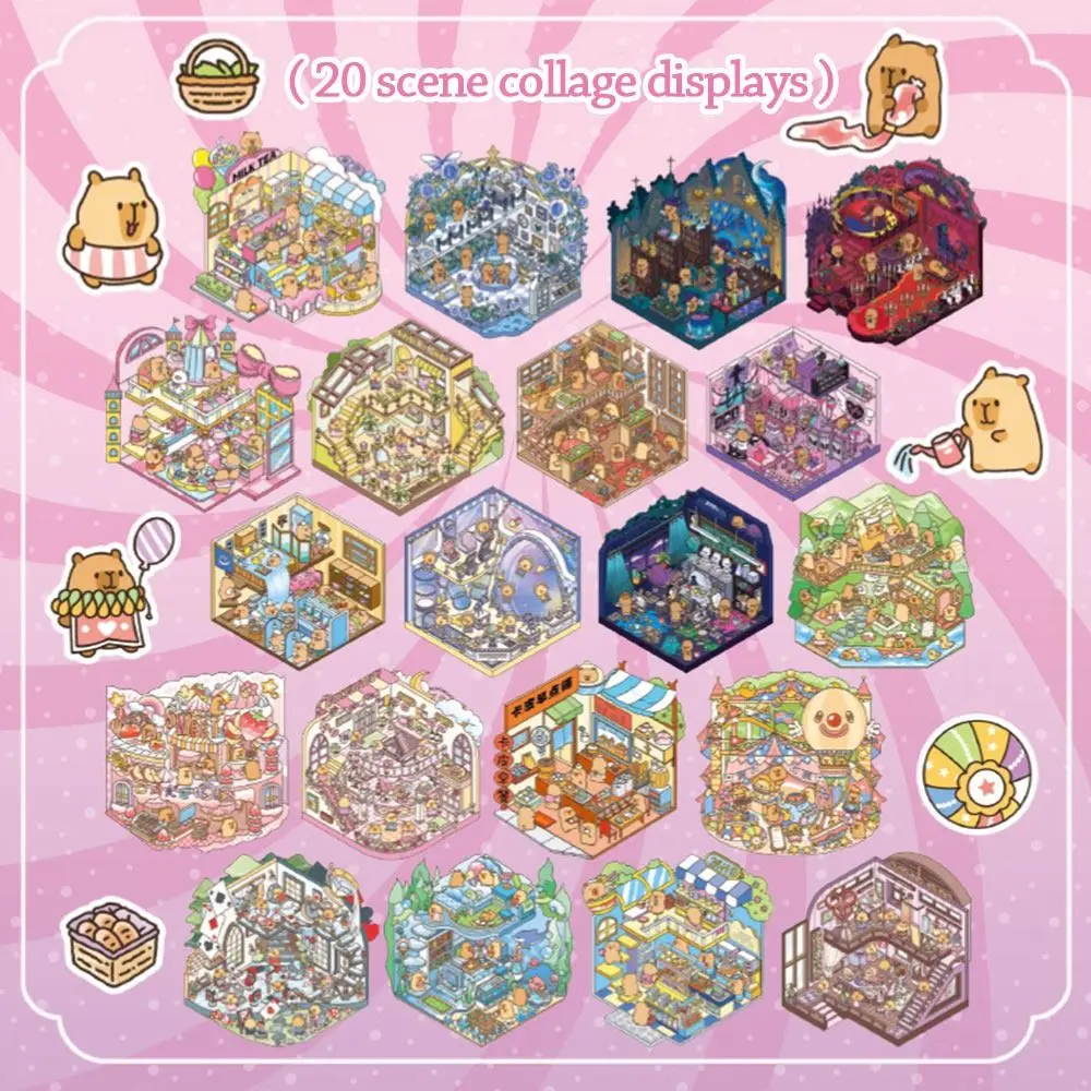 

Guinea Pig Town Miniature Landscape Sticker Collection PET Visual Stacking 3D Landscape Sticker DIY Decompression