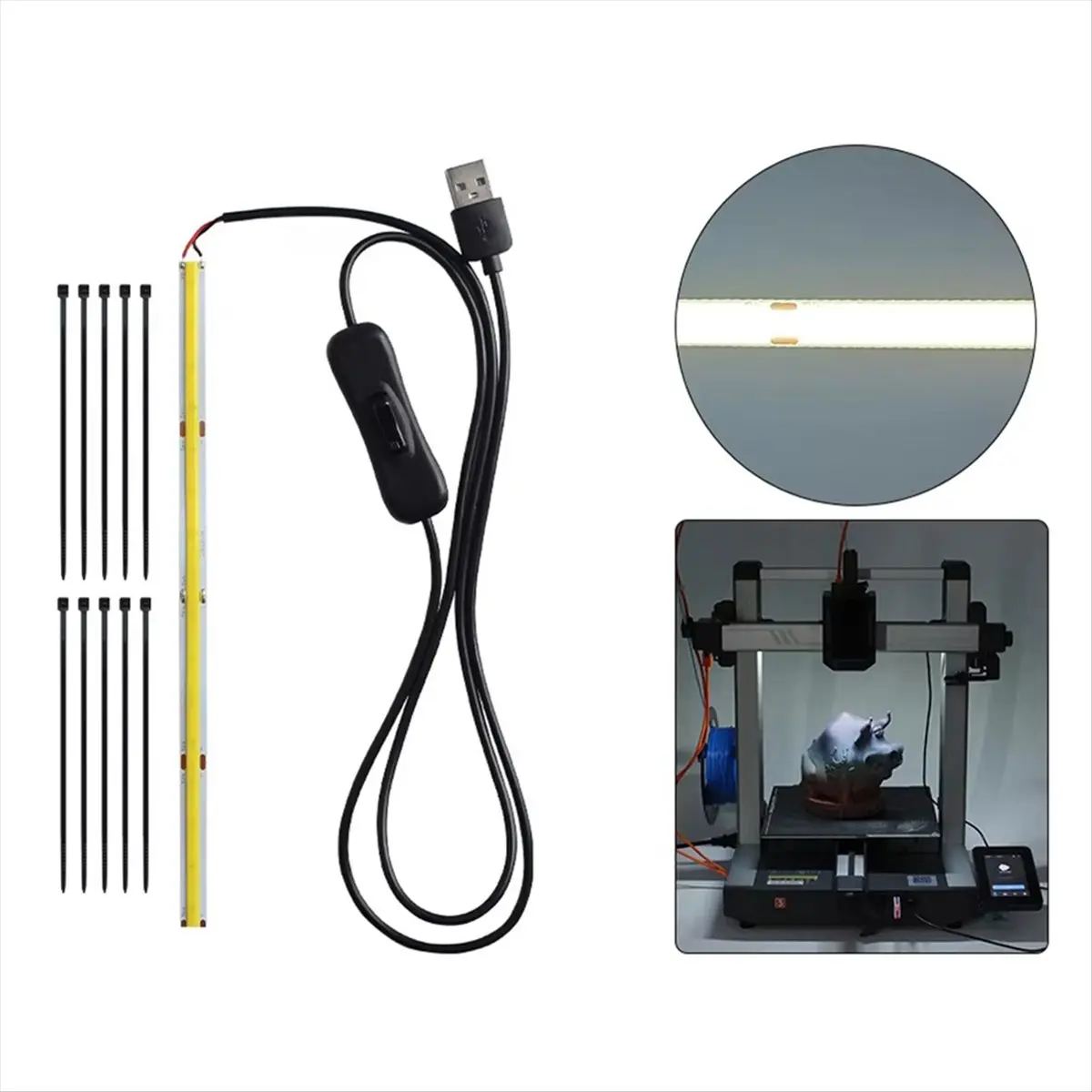 A85P Light Bar Kit for Kobra 3 LED Lights Strip LED Light Kit 5V Lighting Lamp Super Bright for Kobra 3