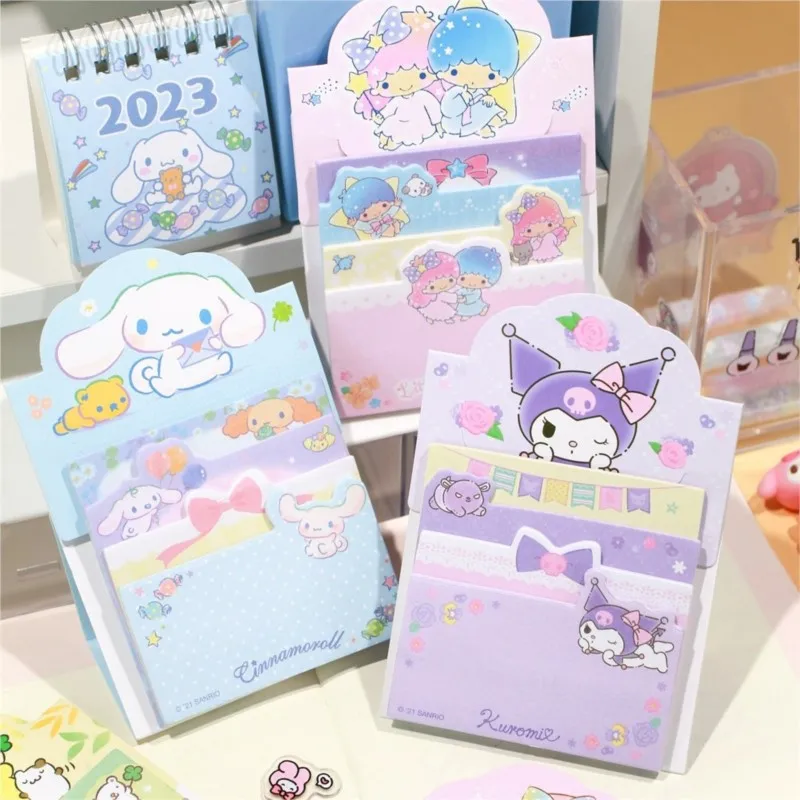 Cartoon Sanrio Sticky Notes Anime Kuromi Cinnamoroll Mymelody Hellokitty Figure Student Stationery N Times Posted Message Book