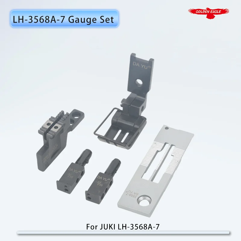 Gauge Set For JUKI LH-3568A-7 Industrial Double Needle Sewing Machine Under Trimmer Type 1/8'' 3/16'' 1/4''