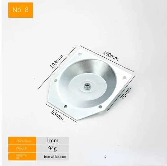

10pcs Top Plate Angled Mounting Table Leg Base Plate for Sofa Carbon Steel Furniture Leg Metal,carbon Steel Iron