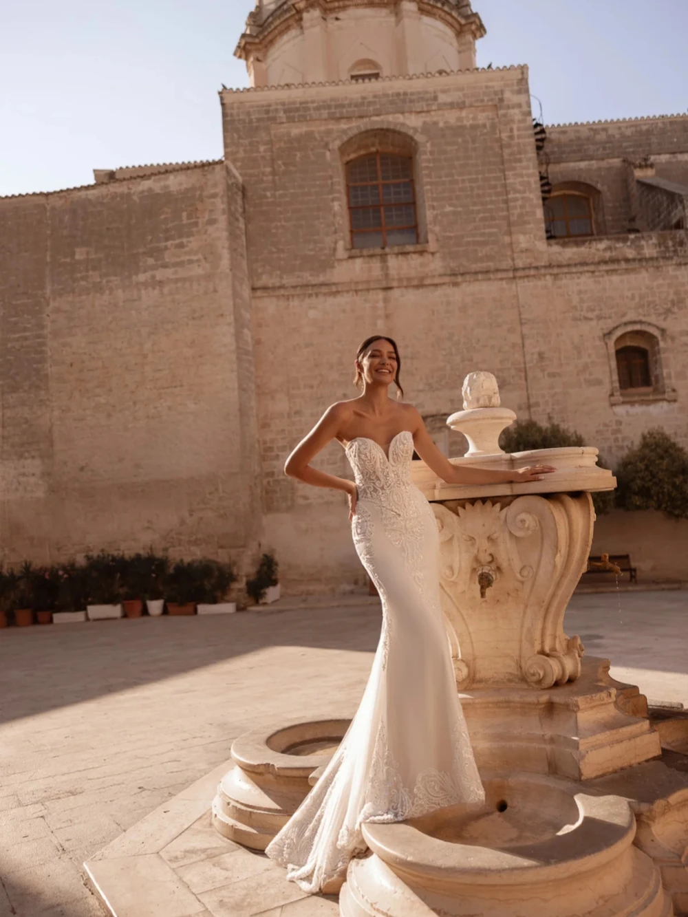 ชุดแต่งงานแขนยาวประดับลูกปัดแบบถอดได้ สีไอวอรี่ คอสูงทรงเมอร์เมด ชุดใหม่สั่งตัดได้ ชุดเจ้าสาวที่มีเสน่ห์