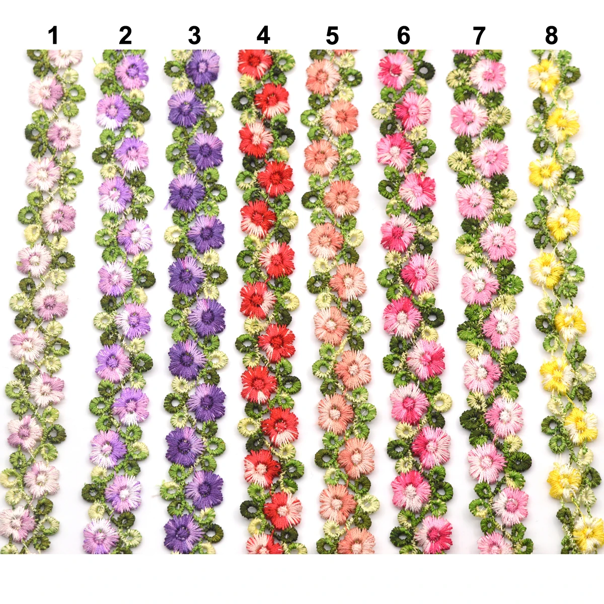 KALASO 2Yards Green Leaf Flowers Lace Trim Ribbon Sewing Fabric Accessories Home DIY Craft Supplies Decor Hat Handmade Width 2cm