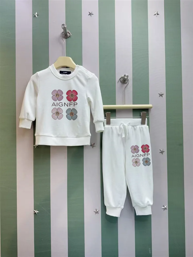 Cute Winter clothing for newborn Hoodie flower Baby sweater Warm Soft Toddler Girls pullover Fall casual sweatshirt trousers Set