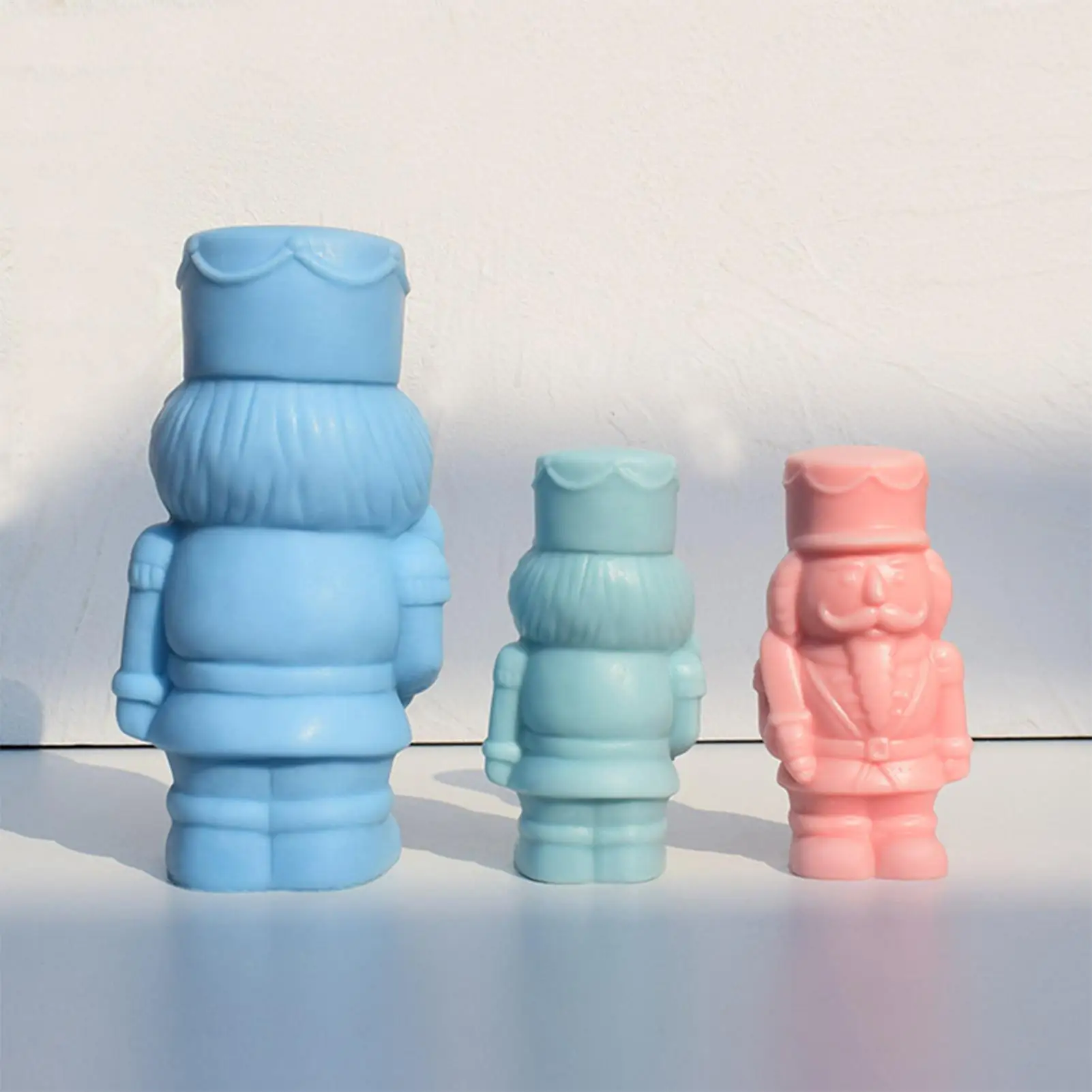 

Christmas Resin Molds Silicone Reusable Holiday Nutcracker Candle Making Molds Christmas Soldier For Wax Plaster Epoxy Soap Clay