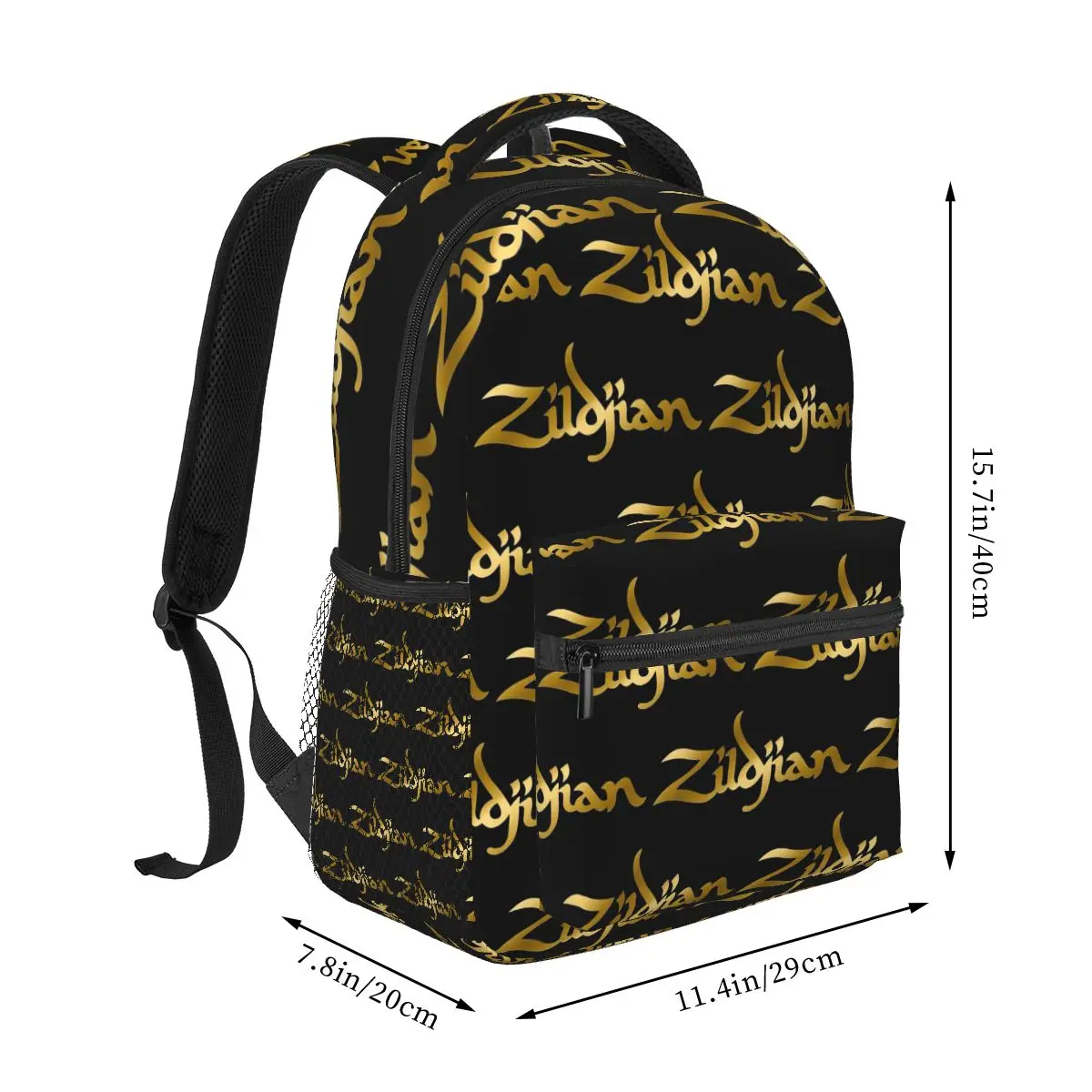 In Gold Images Zildjian Student Backpack School Bag Hiking Travel Daypack for Boys Girls Fashion Bookbag Shoulder Bags