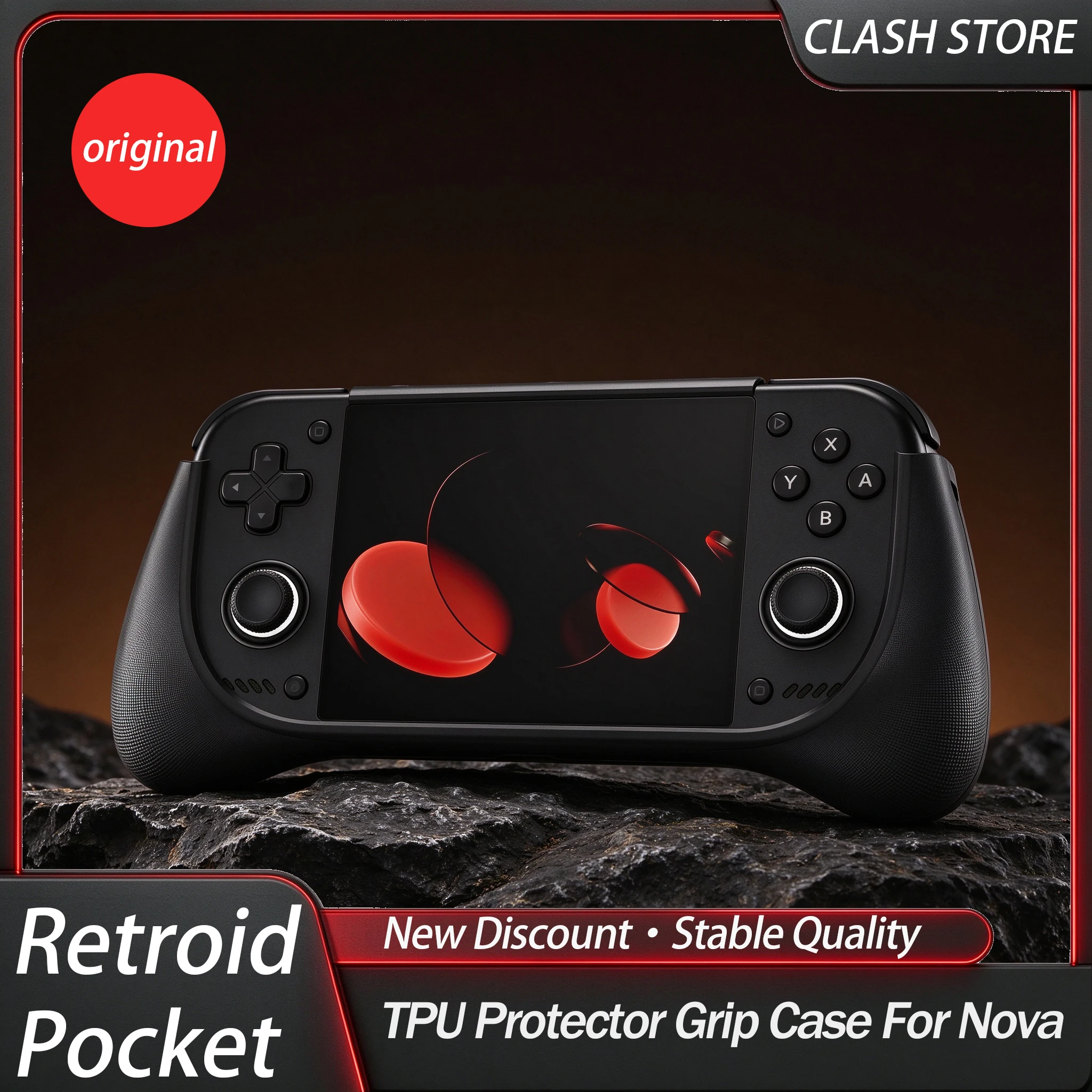 Original Retroid Pocket Nova TPU Protector Grip Case,Anti-Slip Shockproof Protective Ergonomic Shell for RP NOVA Game Console