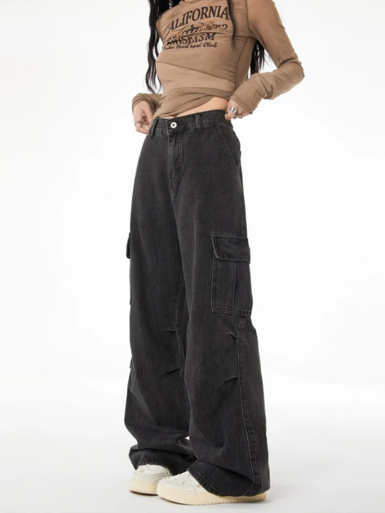 

Мужские рабочие джинсы прямого кроя со средней посадкой, удлиненные, в американском стиле High Street, нейтральные, универсальные, осенняя новинка