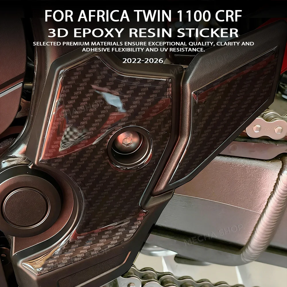 

For Honda Africa Twin 1100 CRF Accessories motorcycle Protection sticker for side footstool 3D gel epoxy Resin sticker 2022-2026