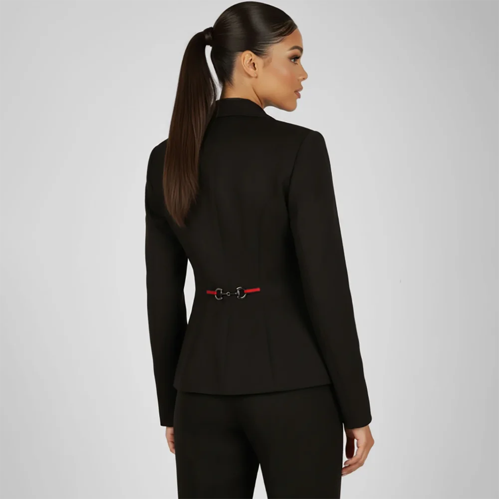 Women Formal Business Suit Black Single Breasted Fitted Blazer Pants Set Office Work Professional Ladies Tailored Costume