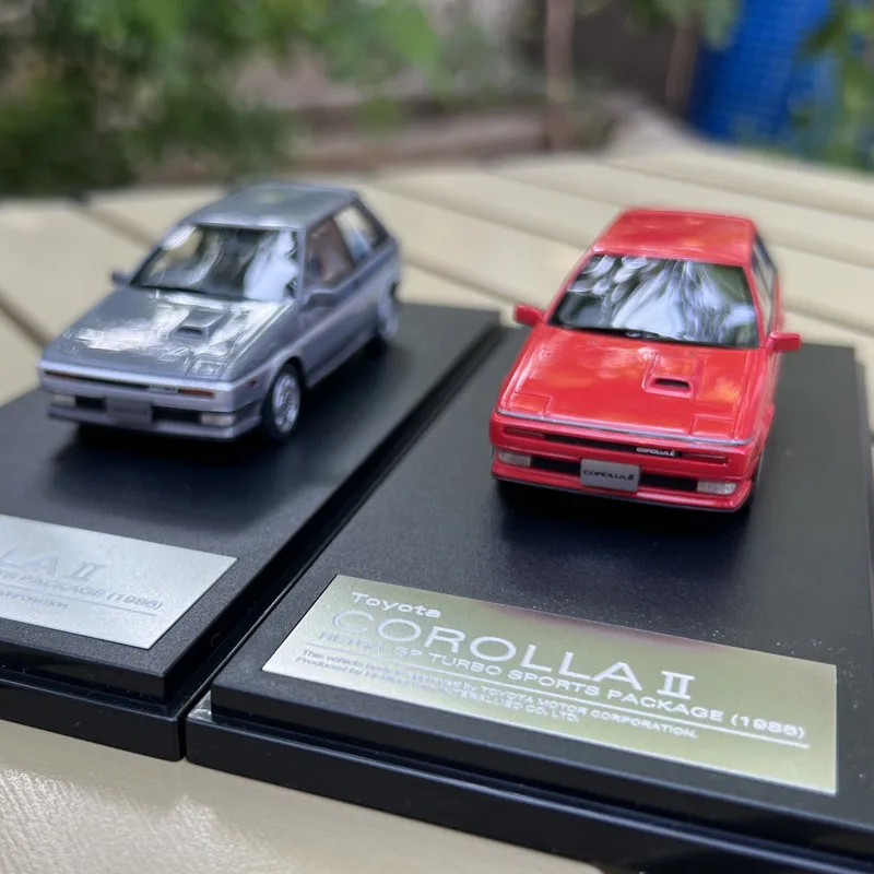 Hi-story ręcznie robione modele samochodów w skali 1:43, TOYOTA COROLLA Ⅱ RETRA GP TURBO SPORTS 1986, model z żywicy do kolekcji i ekspozycji