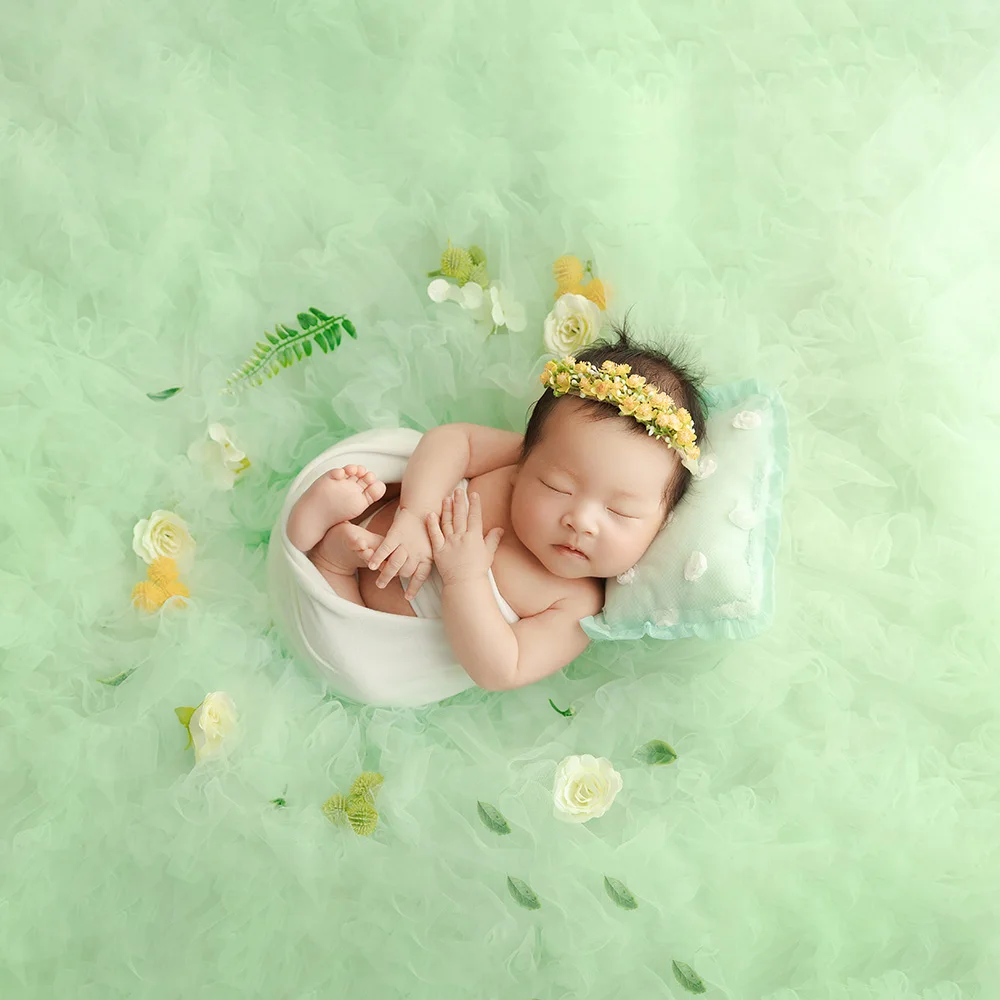 Neugeborene Baby Fotografie Requisiten Baumwolle weich dehnbar Stretch Wraps Kopf blume Kopf bedeckung Tüll Hintergrund Studio Fotoshooting Requisite