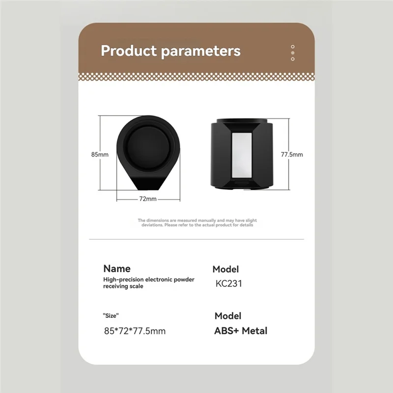 A76G-Multifunctional Rechargeable Coffee Measuring Tool 58Mm Dosing Cup With Electric Scale Coffee Portafilter Coffee Measuring