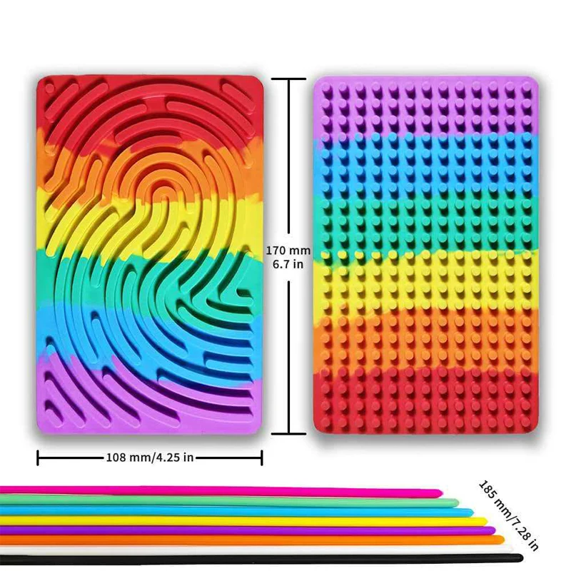 Silicone Fidget Sensory Activity Board Quiet Calming Down Anxiety ADHD Autism Stress Relief Toys Gifts for Kids Boys Girls