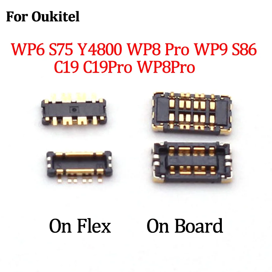 2Pcs Battery Flex Clip Holder FPC Connector Socket Plug On Board For Oukitel WP6 S75 Y4800 WP8 Pro WP9 S86 C19 C19Pro WP8Pro