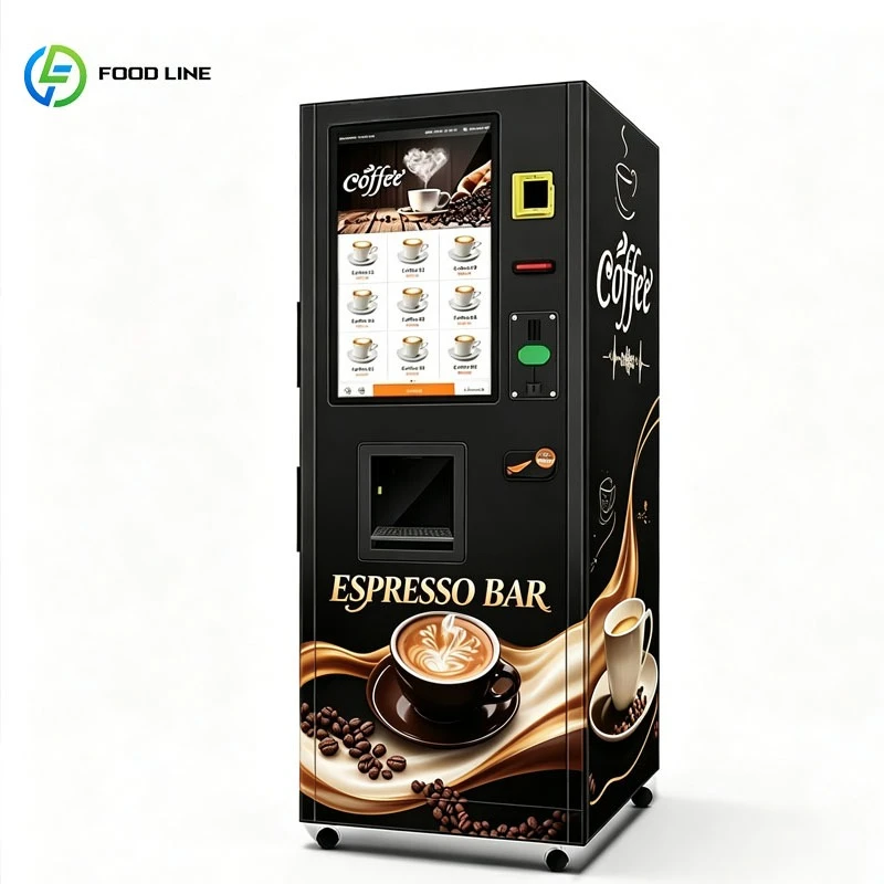Coffee Vending Machine Fresh Ground Bean To Cup Automatic Self Service Commercial Cafe Equipment Customized