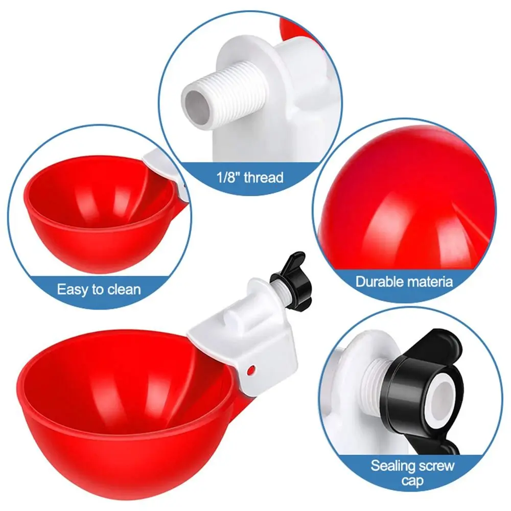 4PCS Automatic Chicken Water Feeder Drinking Cups Poultry Kit for Chicks Duck Goose Turkey Quail Feeding Watering Supplie