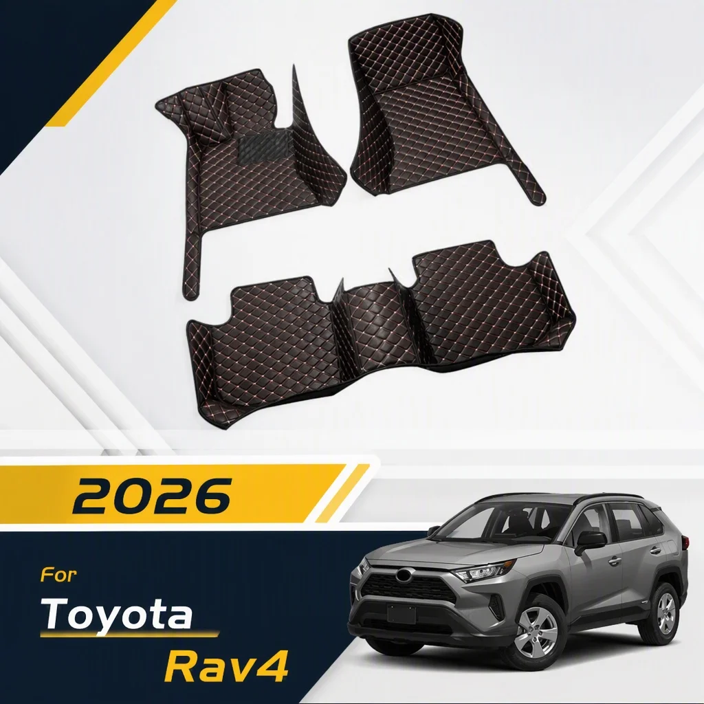 LHD Car Floor Mat For Toyota Rav-4 Rav4 2026 Custom Leather Carpet Car Accessories Car Interior Decor Styling