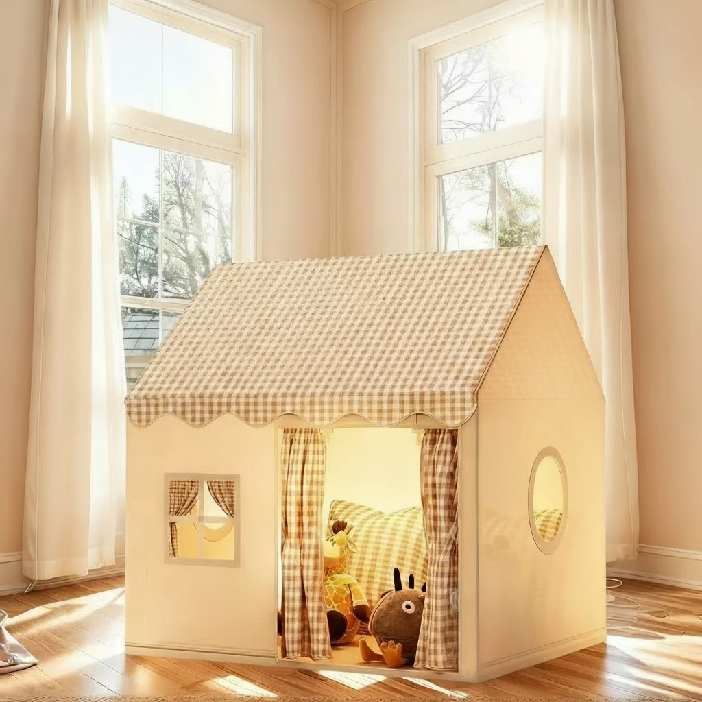 [الترفيه المنزلي] قلعة لعبة الأميرة الخيالية للأطفال، خيمة ألعاب للحفلات الممتعة، لعبة التظاهر الترفيهية في الهواء الطلق، قاعدة سرية للأطفال، مسرح لعبة كبيرة محمولة، هدية مثالية للعطلات، لعبة الشاطئ غير متضمنة