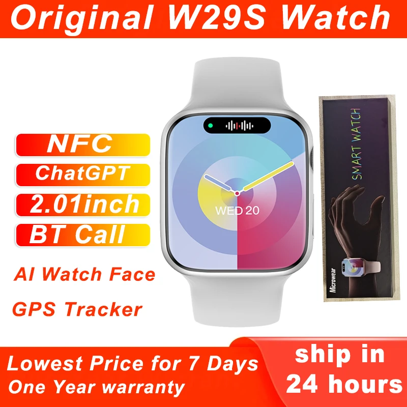 Microwear W29S Smart Watch ChatGPT 47mm 2.01\'\' AI Watch Face NFC ECG GPS Tracker Bluetooth Call Sports Smartwatch Women Men