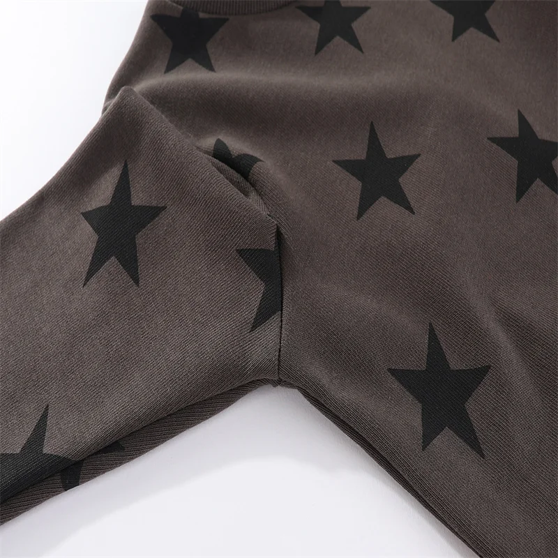 Sprung meter 2-7t Langarm Sterne drucken Jungen Mädchen Sweatshirts Herbst Frühling Kinder Kleidung heiß verkaufen Hemden Tops – Detail 5