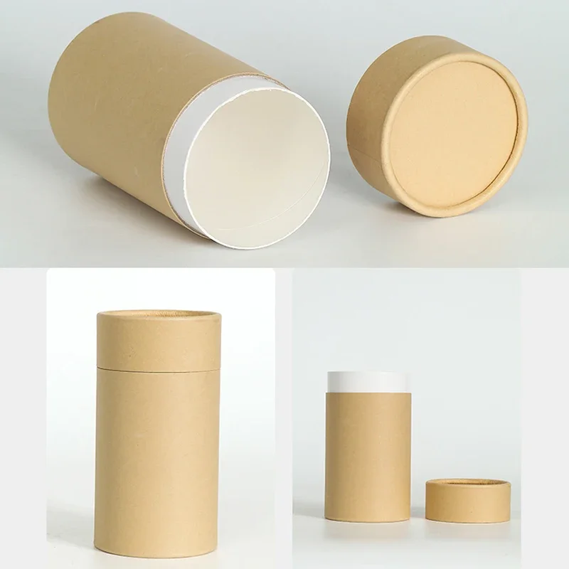 Kraft Paper Tube Round Cylinder Tea Coffee Sealing Container Box Eco Friendly Cardboard Packaging Candle/T Shirt/Incense Box