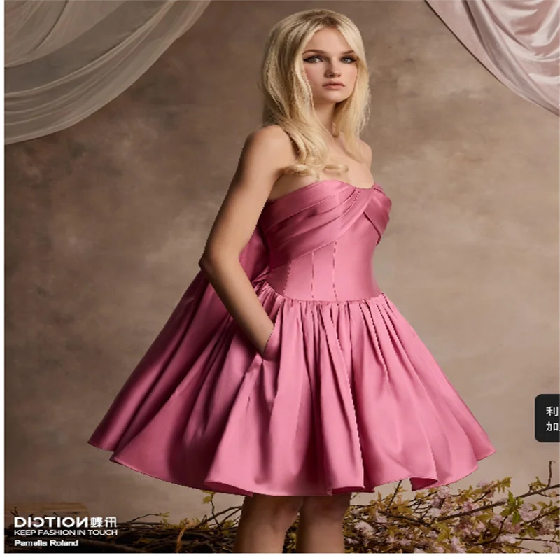 

Prom Mini Dress Ball Gown with Lush Skirt for Girl Strapless Short Party Wear Dresses Mini Cocktail Dress Customized 2025 New