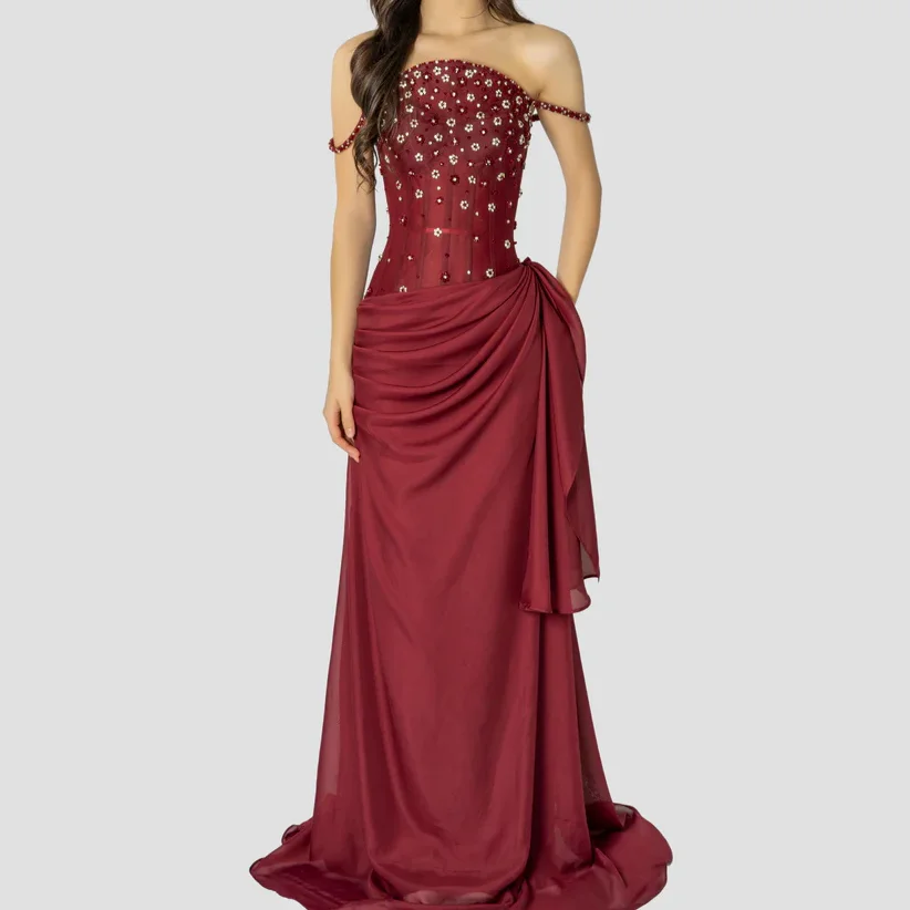 

Elegant Strapless Sparkly Lace Up Beading Sleeveless Pleat Straight Formal Evening Dresses Birthday Party Prom Gowns Customized