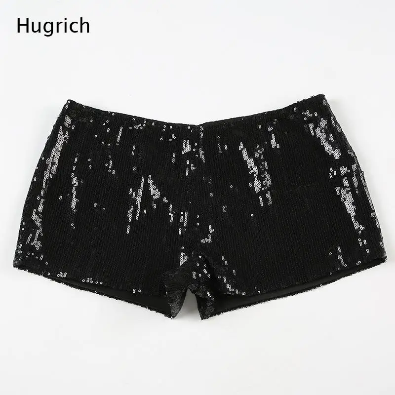 Women's Sexy Leopard Print Sequin Hot Pants High Waist Tight Fit Shorts for Club Party Night Out or Summer Streetwear Fashion