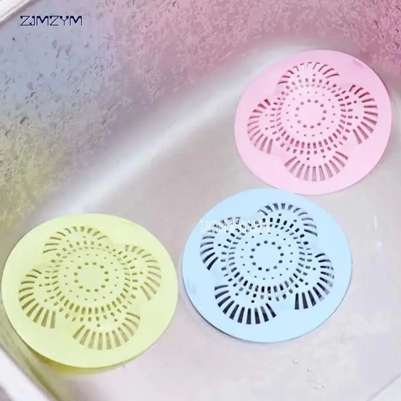 1pc Colorful Silicone Kitchen Cleaner Sink Filter Sewer Drain Hair Colanders & Strainers Filter Bathroom Sink blue/green/pink